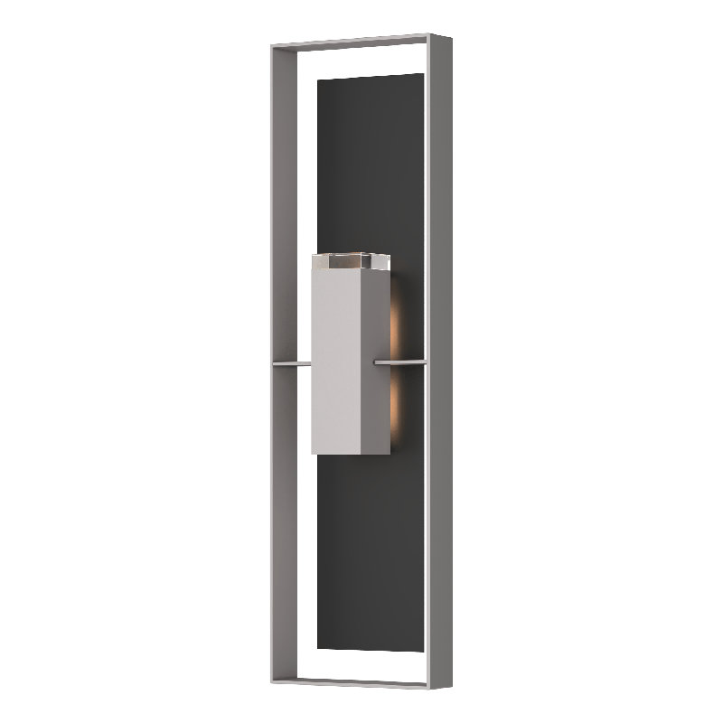 Applique murale d'extérieur encastrée Shadow Box, Acier bruni côtier, Noir bord de mer, H 45 po x l 13 po x P 5,4 po