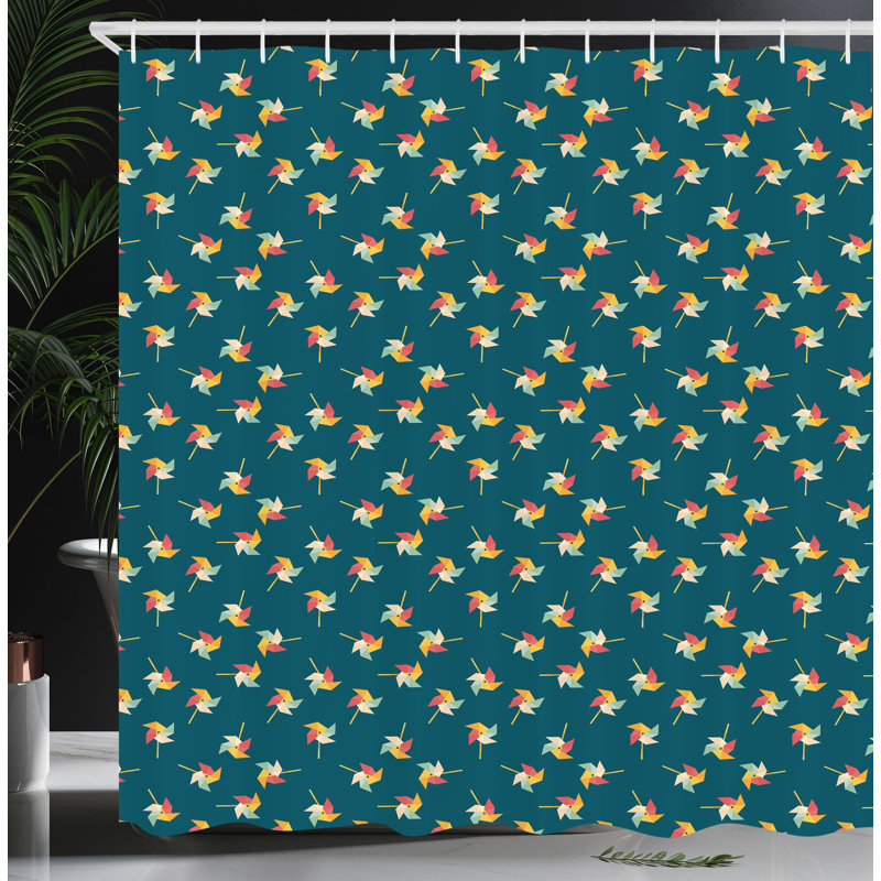 Dakota Fields Pinwheel Shower Curtain Graphic Pattern, 70" H x 69" W