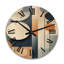 Horloge murale graphique en bois et jaune - Bleu-1030264827