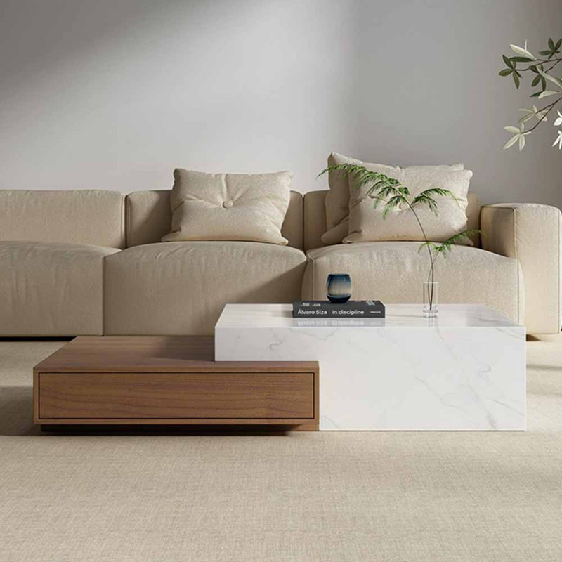 Table basse en bois massif, H 11,81 po x L 51,18 po x l 31,5 po