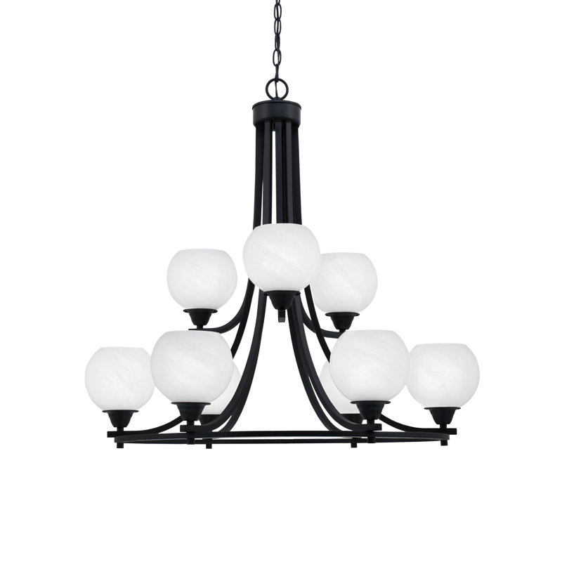 Paramount 9 Light Uplight Chandelier, White