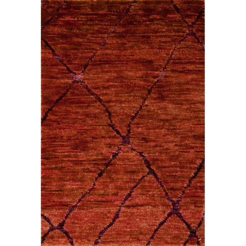 Seville Hand Knotted Area Rug in Rust/Black, Sample 2' x 3'