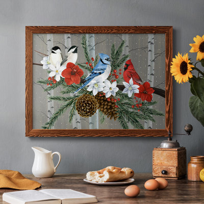 Birch Birds Collection, peinture sur toile encadrée