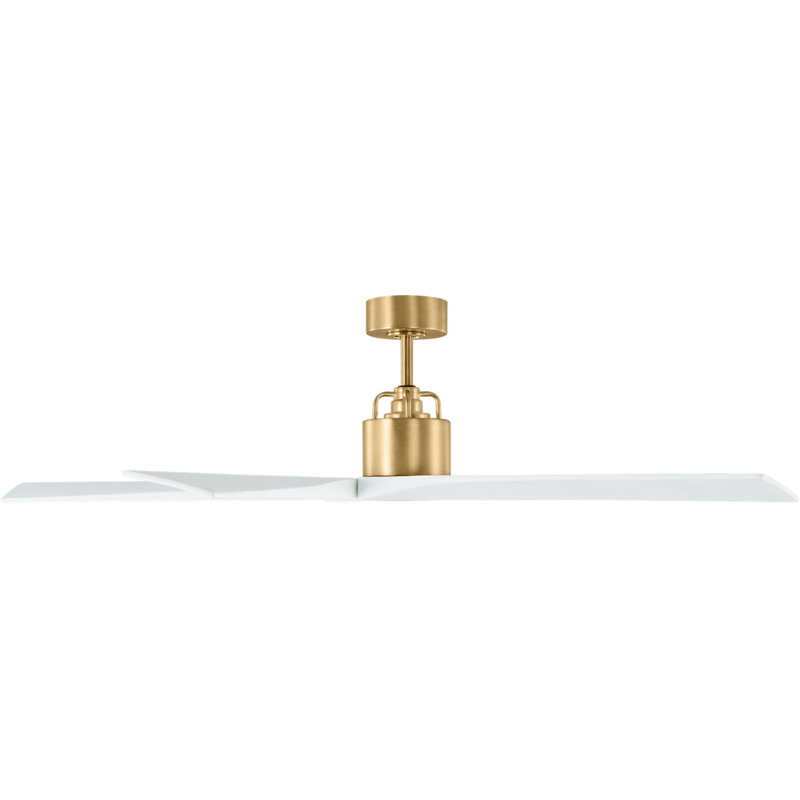 Aspen, 56" Wide, Burnished Brass with Matte White Blades