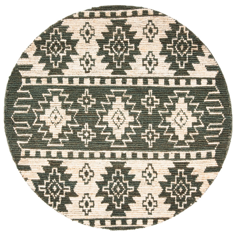 Tapis intérieur / extérieur tissé à la main Tuttle, Rond 6 pi