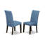 Ensemble de table de salle à manger 5 pièces comprenant une table de cuisine ronde avec piédestal et 4 chaises de salle à manger Parson en tissu de couleur bleue, cappuccino de 42 po x 42 po-945246997-945246996-990231045