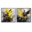 Tourbillons vibrants jaunes et gris - formes abstraites, ensemble de collage carré-1119189141-1119189137