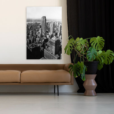 1950S, vue aérienne, New York, Midtown, Rockefeller Center, Radio City, Middle Grand Central Station, au premier plan