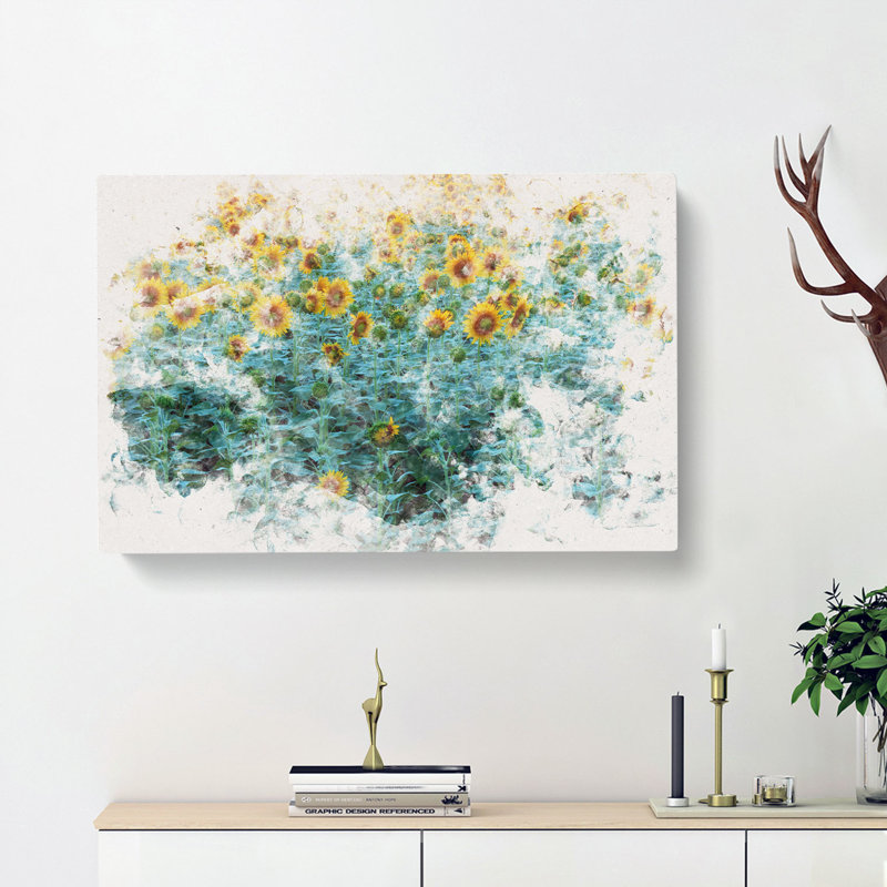 Sunflowers Soon To Bloom - Wrapped Canvas, 35cm H x 50cm W x 3cm D