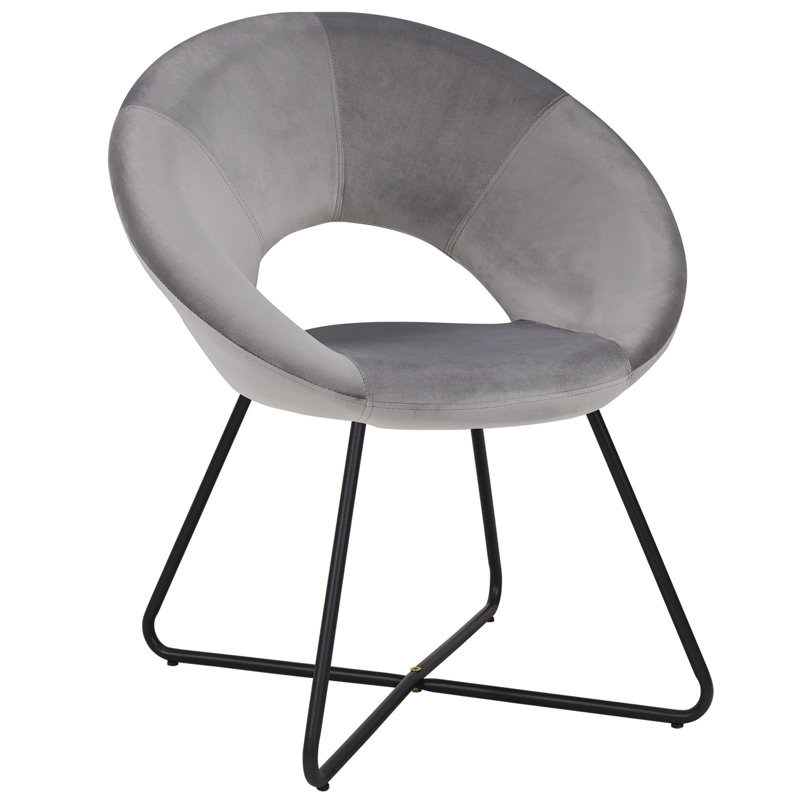 Sima Upholstered Accent Chair, Gray Soft Polyester Blend