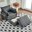 Chaise longue rembourrée avec repose-pieds et rangement Corduroy-1477534978
