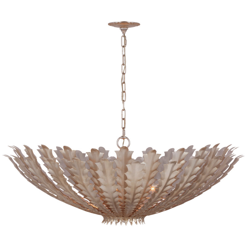 Hampton 6 - Light Chandelier, 14" H x 36" W x 36" D, Plaster White