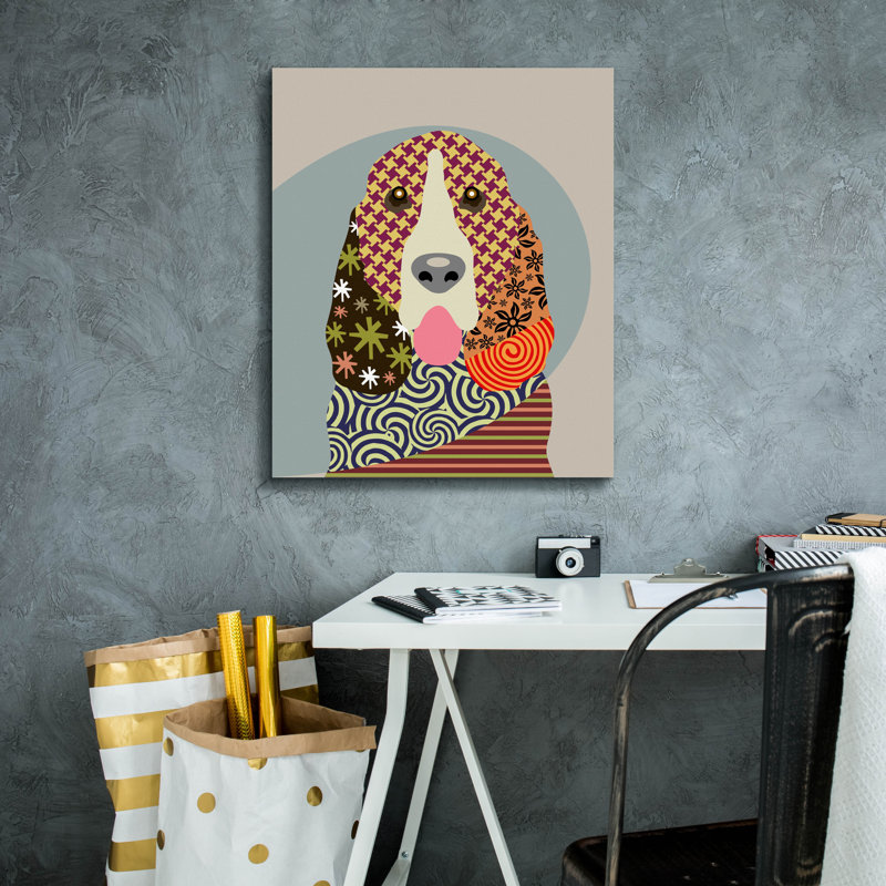 «Basset Hound Dog» par Lanre Adefioyue, H 24 po x l 20 po x P 0,75 po