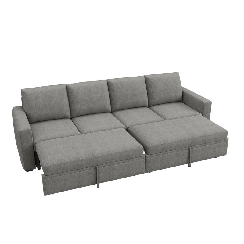 Canapé-lit modulaire Anureet Honbay, Mélange de polyester gris