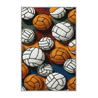 Washable Volleyball Sports Area Rug