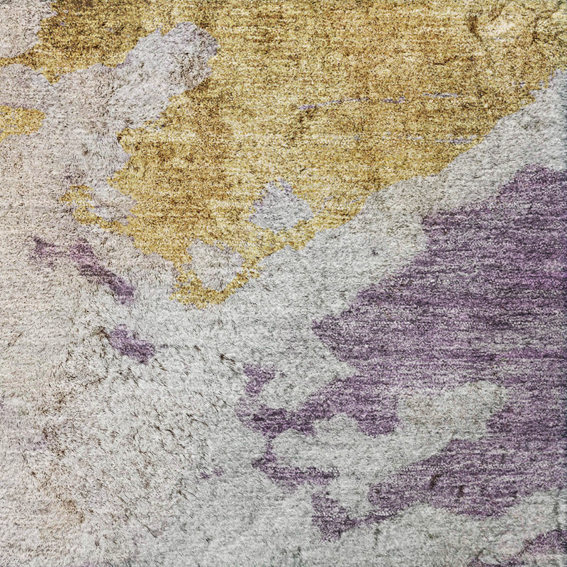 Tapis à poil long de qualité supérieure lavable à la machine ADS614, Mauve, 9' x 12'