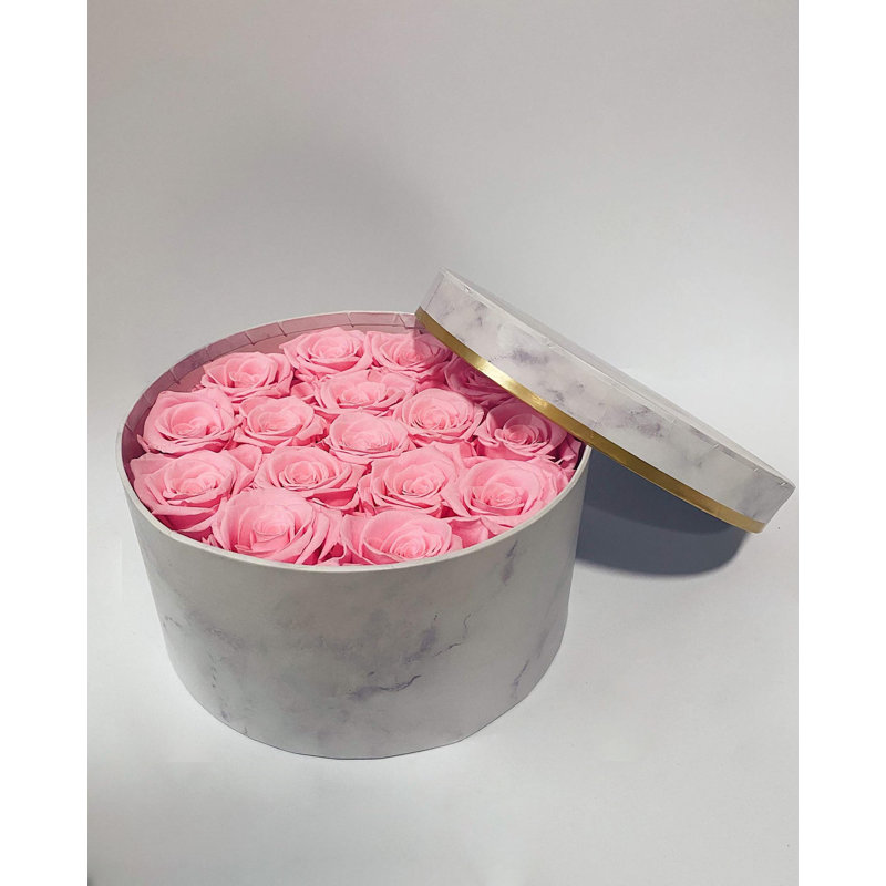 Preserved Natural Rose Rose Arrangement in Pot, Pink