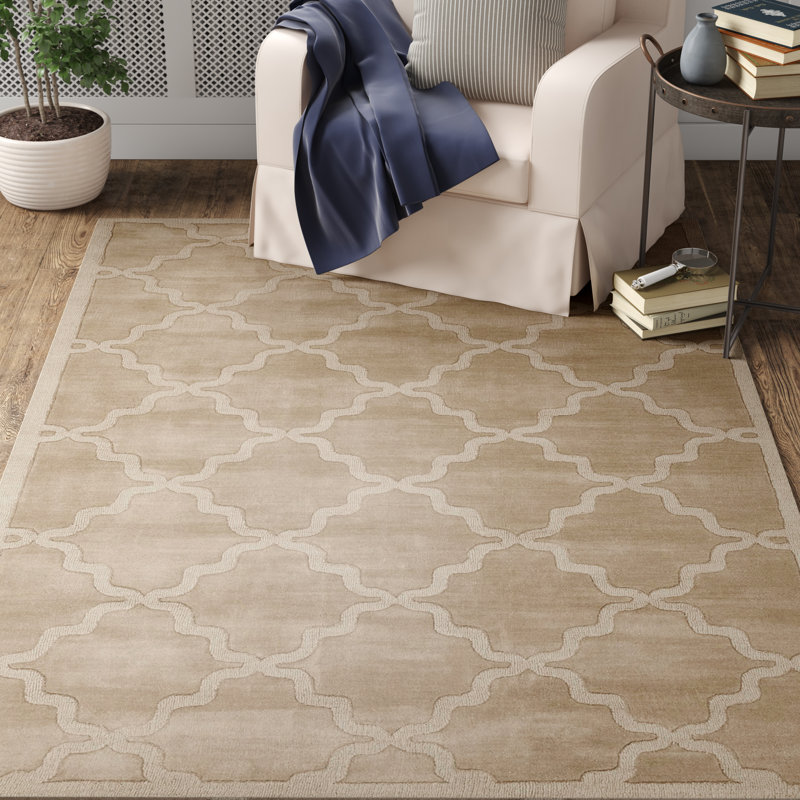 Wool Geometric Indoor Rug, Rectangle 4' x 6'