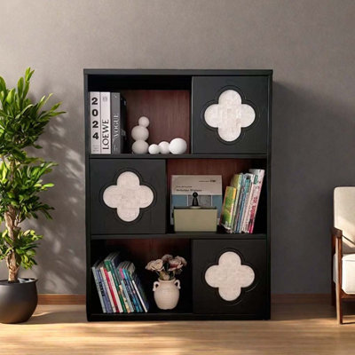 Bibliothèque noire à vitrine Creative