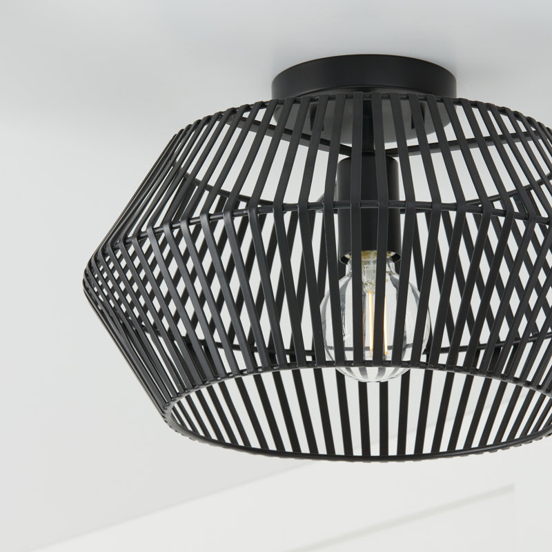 Kaiya Semi Flush Mount, Matte Black