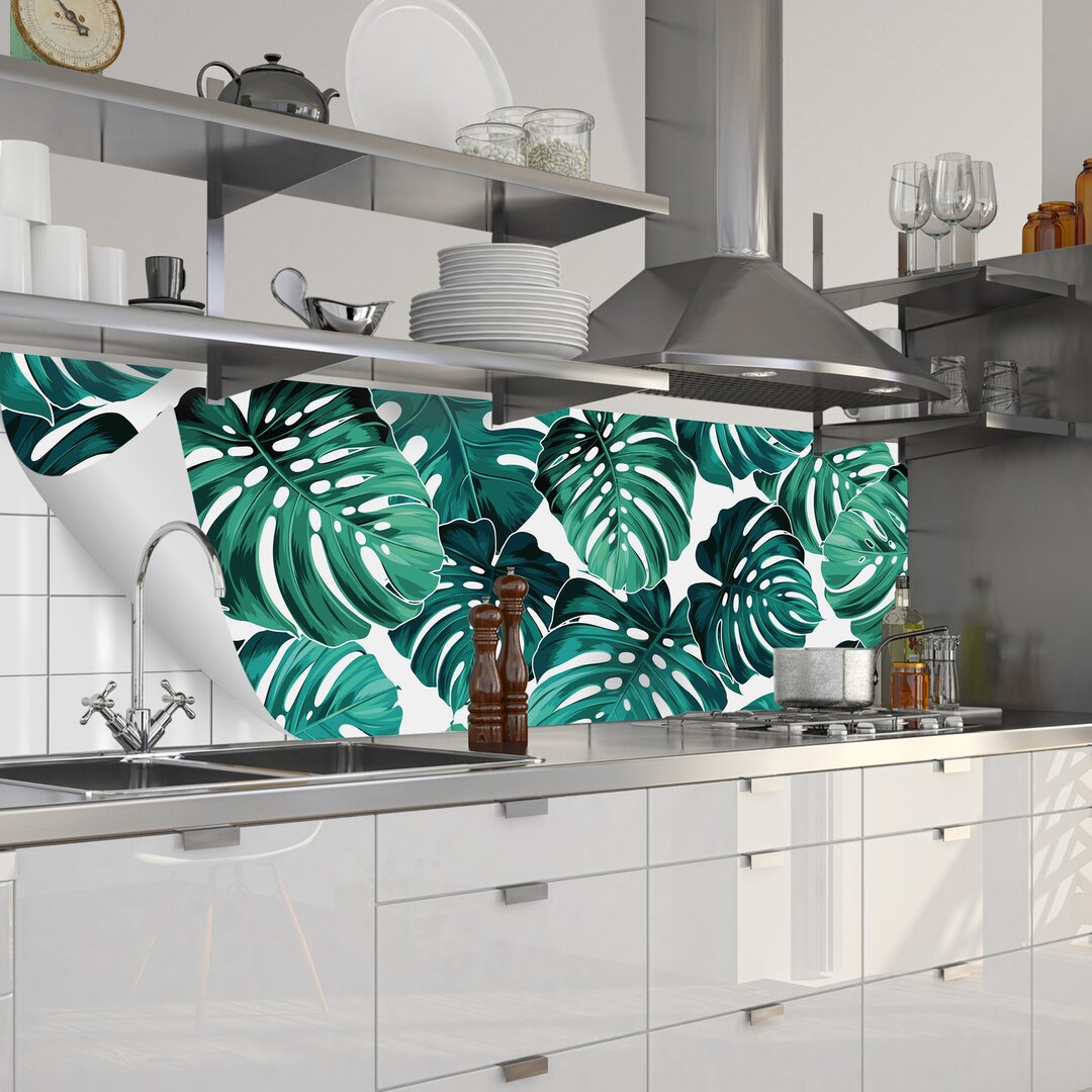 60 cm x 220 cm PVC Spritzschutzpaneel Selbstklebend Monstera