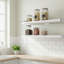Ensemble de tablettes murales rétro en bois (3 pièces), blanc, convenant à la salle de bain / chambre à coucher / salon, à double usage pour le rangement et la décoration de livres.