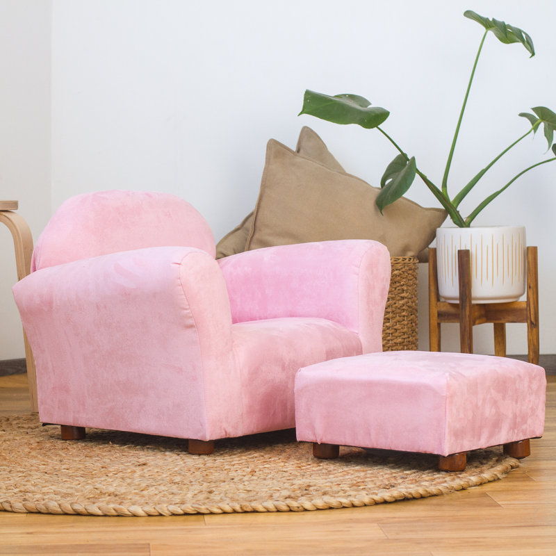Fauteuil pour enfant avec repose-pieds Weybridge, Rose