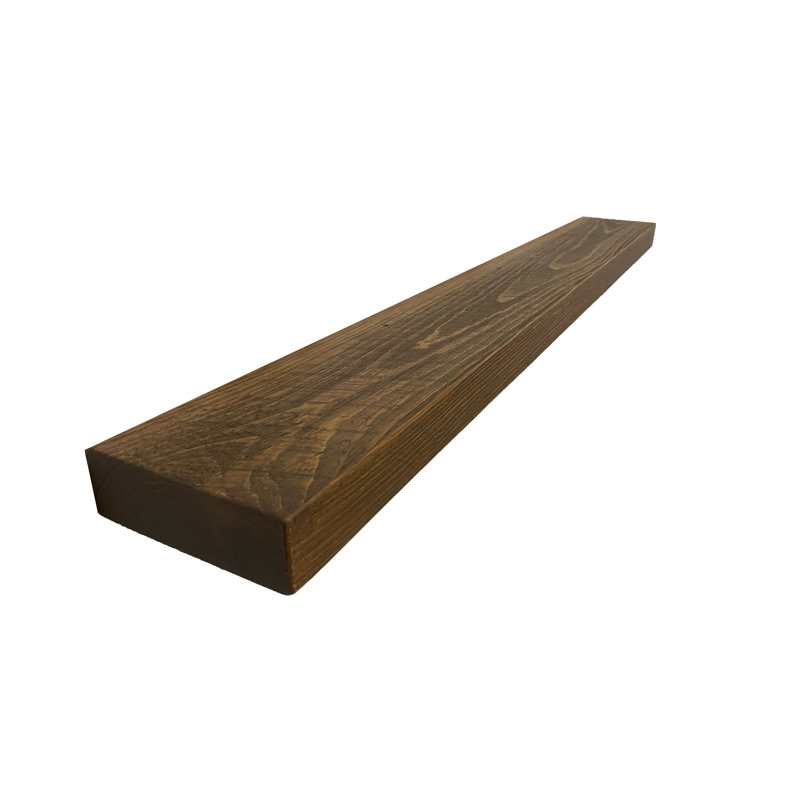 Eneas Pine Solid Wood Floating Shelf, 2" H x 42" W x 6" D, Brown