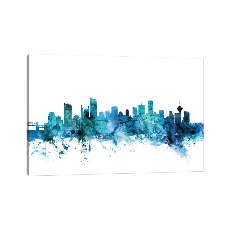 Vancouver, Canada Skyline by Michael Tompsett - 1 Piece Wrapped Canvas Wall Art, 152.5 cm H x 101.5 cm W