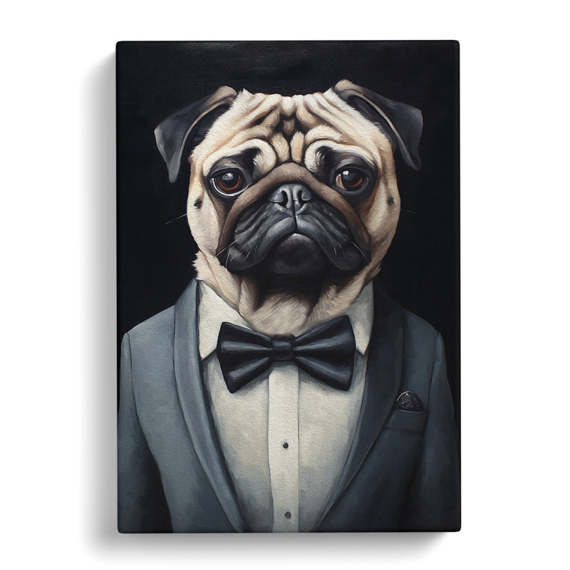 Pug Contemporary Art - Wrapped Canvas, 76cm H x 50cm W x 3cm D