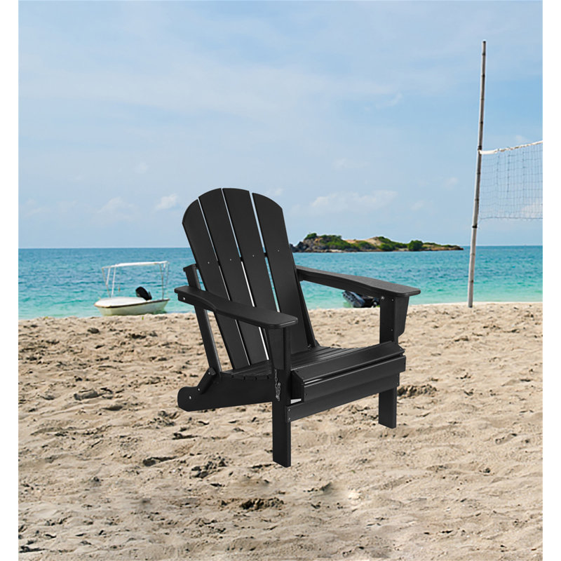 Chaise Adirondack pliante Hembert, Noir