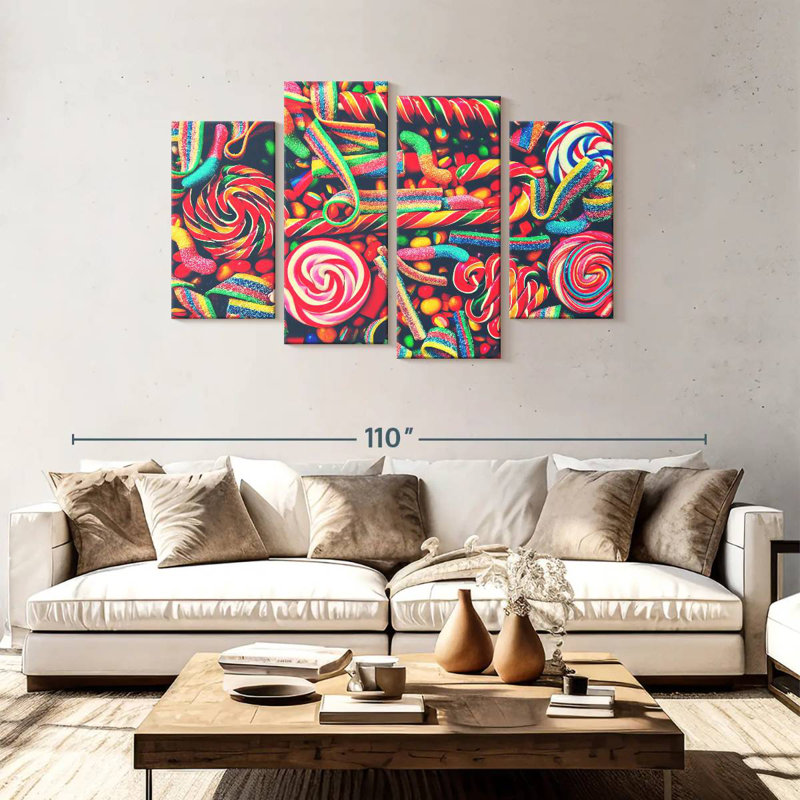 Yarlin Sugary Candies, 48" H x 75" W