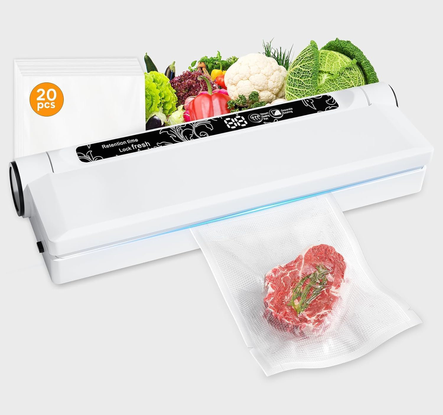 Mesliese Vacuum Sealer Machine 90Kpa 6-in-1 Compact Food Vacuum Seal