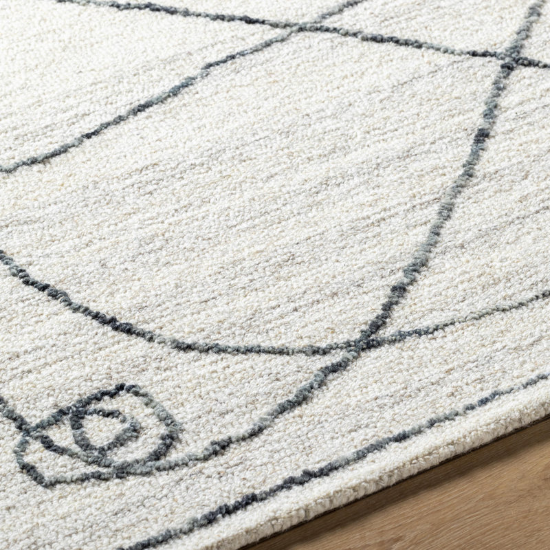 Jules Wool Abstract Area Rug in Gray, Rectangle 2' x 3'