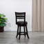 Tabouret pivotant à lattes de 30 po de hauteur de bar, siège en tissu gris anthracite-1256746741