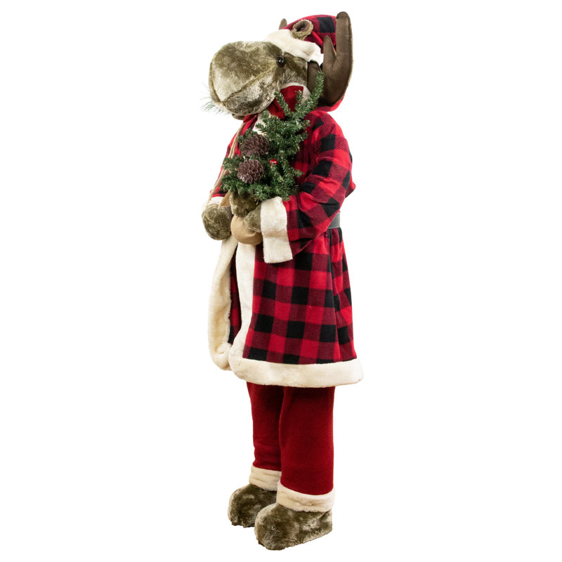 Moose Santa Claus Standing Christmas Figure 48"