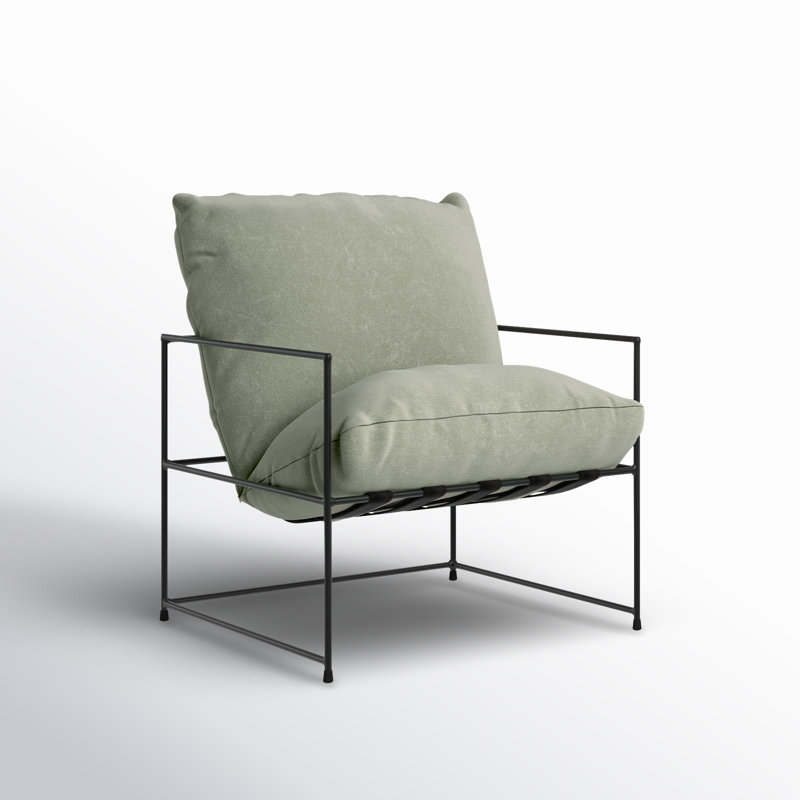Danita Armchair, Washed Green Performance Canvas