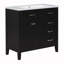 Ensemble de meuble-lavabo simple 36 po avec plateau en céramique Shavette-660871951