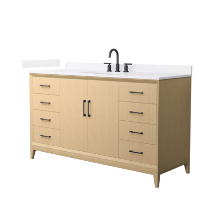 Janna 60" Freestanding Single Bathroom Vanity with Quartz Top