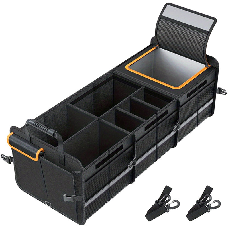 Collapsible Trunk Organizer Box with Cooler Bag