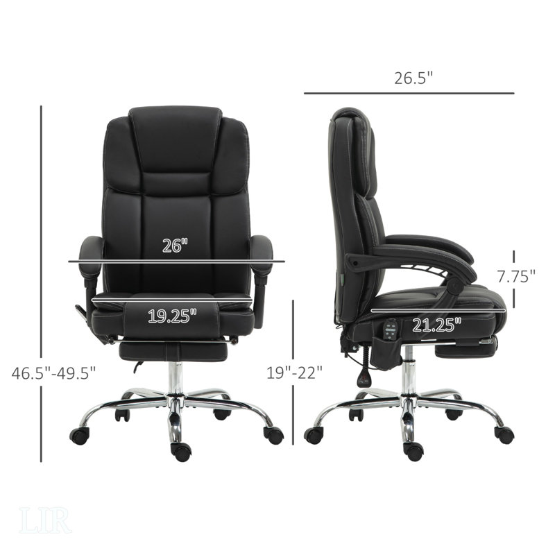 Fauteuil inclinable pivotant en simili cuir Gangarm, Similicuir noir