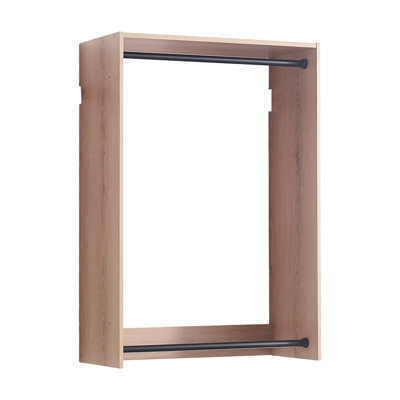 Vedz Wall Mounted Walk In Closet, 2 Hanging Rods,Melamine