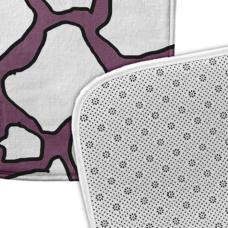 Tapis de bain Petal Lines, L 17 po x L 24 po, Mauve