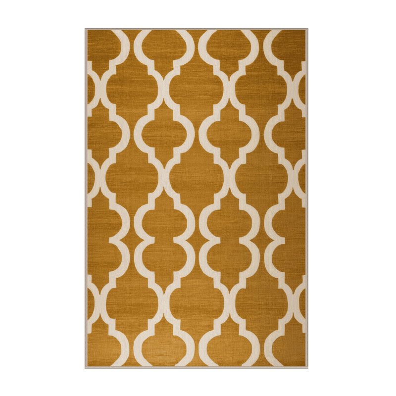 Tapis brun treillis lavable à la machine, Rectangulaire 8 pi x 12 pi