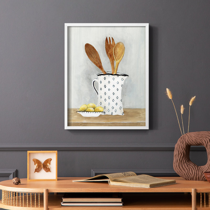 Impression encadrée Cottage Kitchen III - bois massif, Blanc, H 28 po x l 22 po