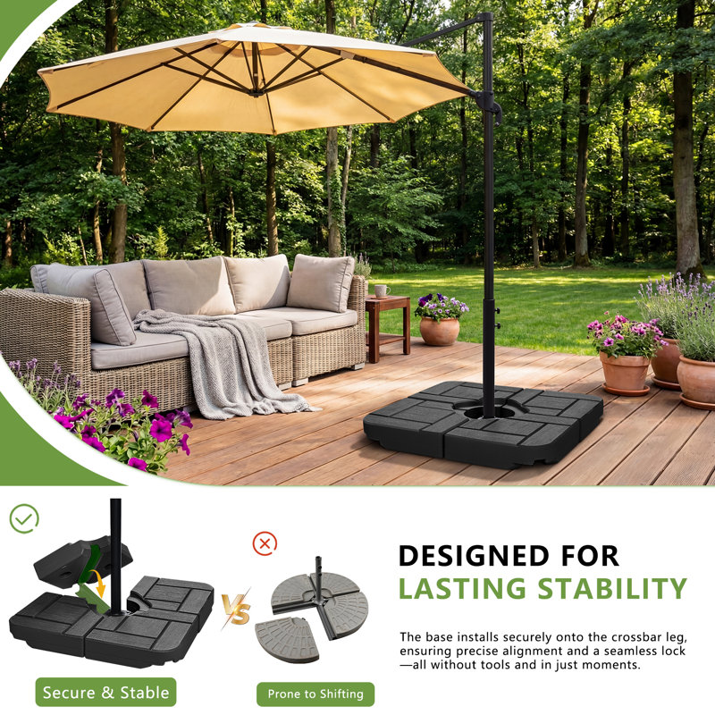 6.8kg Plastic Free Standing Umbrella Base, Black