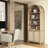 84.25''H Rattan Arched Bookcase With Adjustable Shelf-1156656790