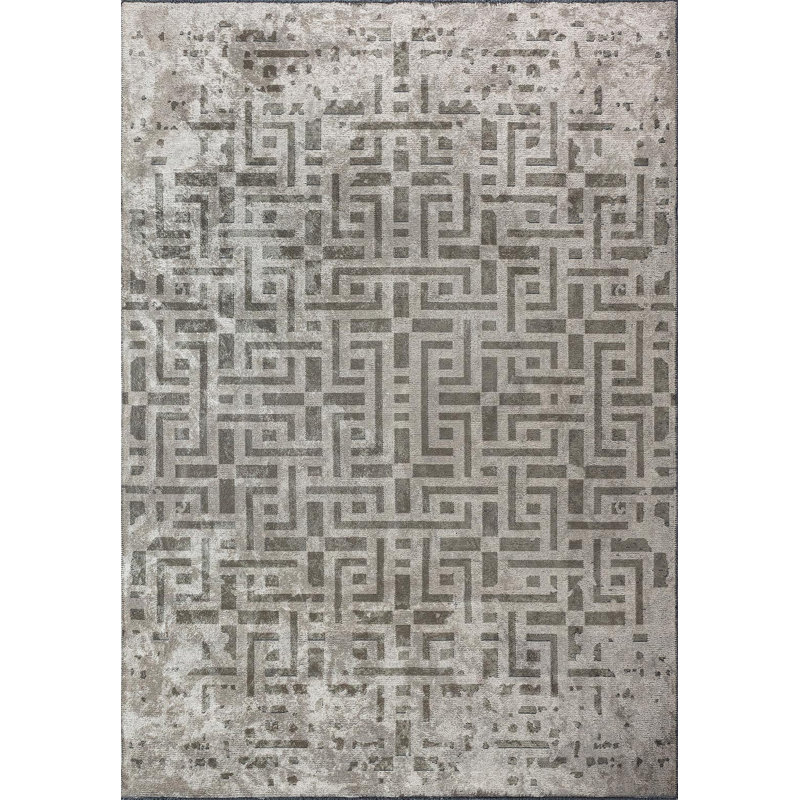 Rolien Vintage Look Hand Loom Indoor / Outdoor Area Rug, Rectangle 7'10" x 9'10"