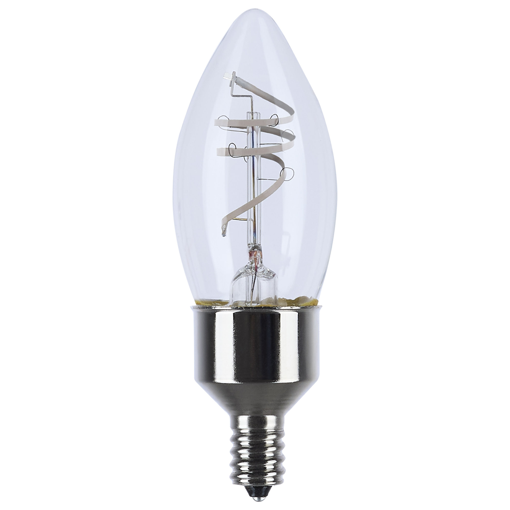 4 Watt LED - Reminiscent - Flex Gray Coil Filament - B11 - Candelabra Base - 2700K CCT - Clear - 120 Volt