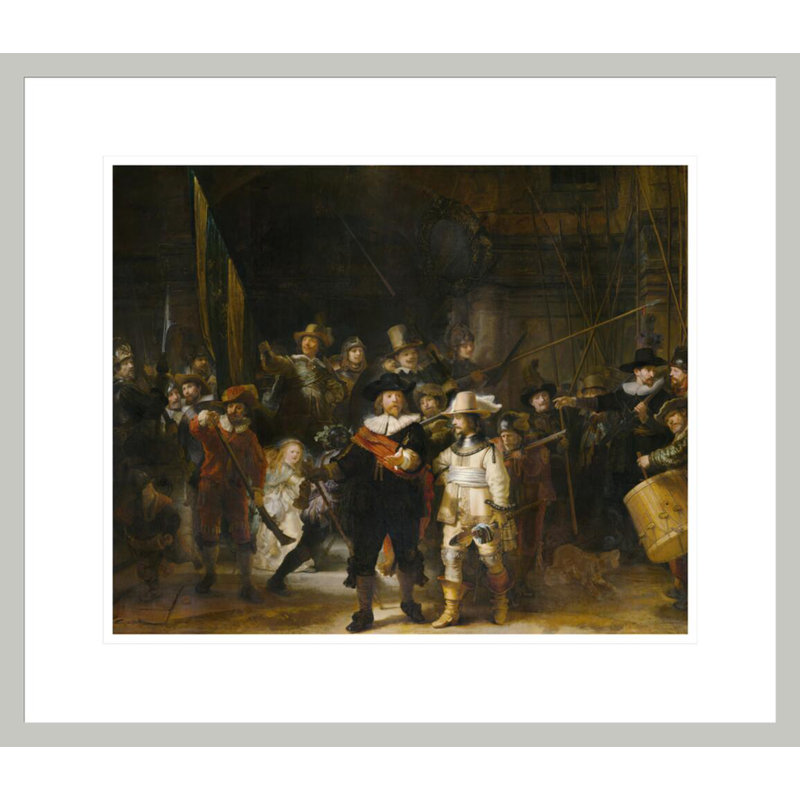 «The Night Watch» par Rembrandt van Rijn - Estampe numérique encadrée, 17.75" H x 20.48" W